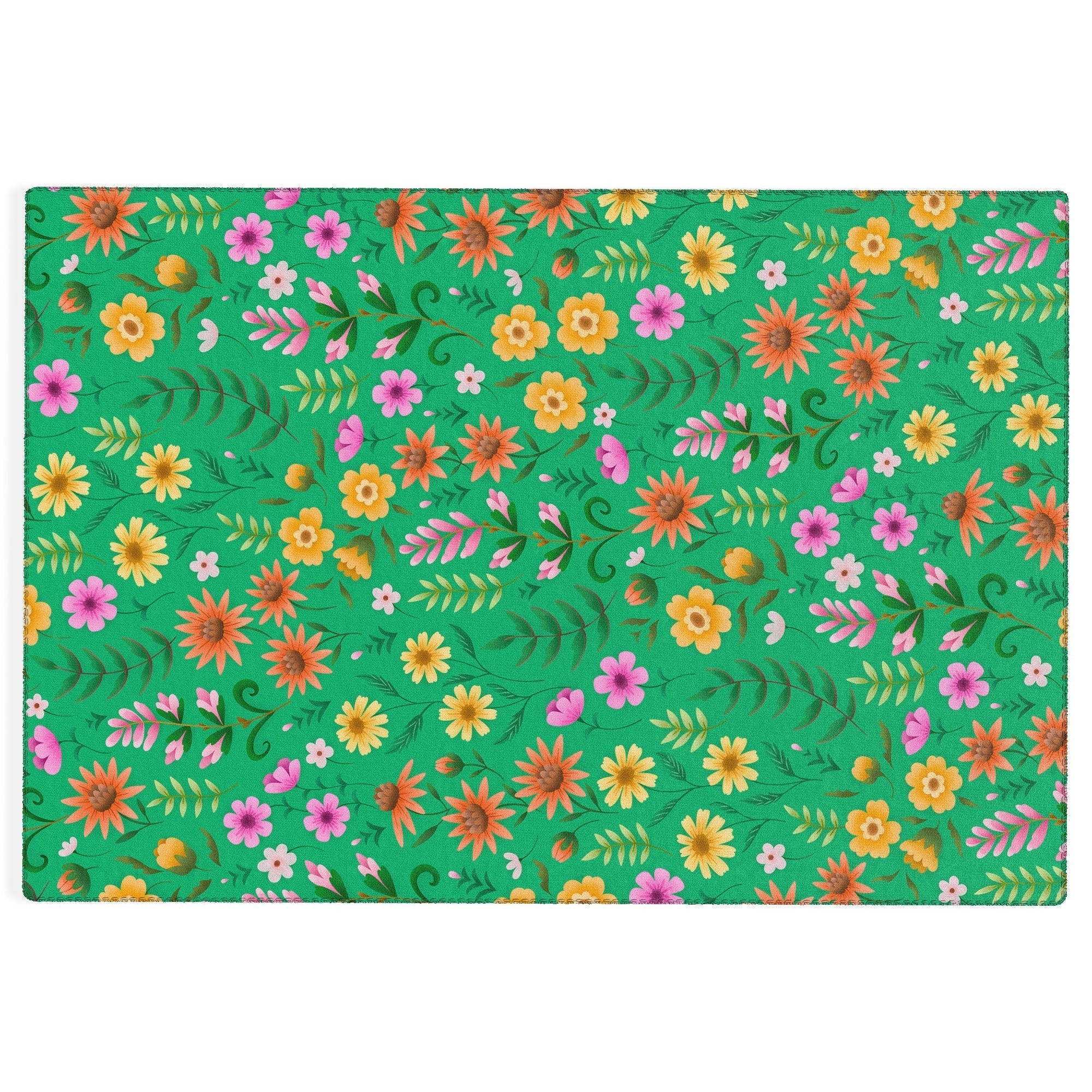 Pimlada Phuapradit Ditsy Spring Floral Green Outdoor Rug