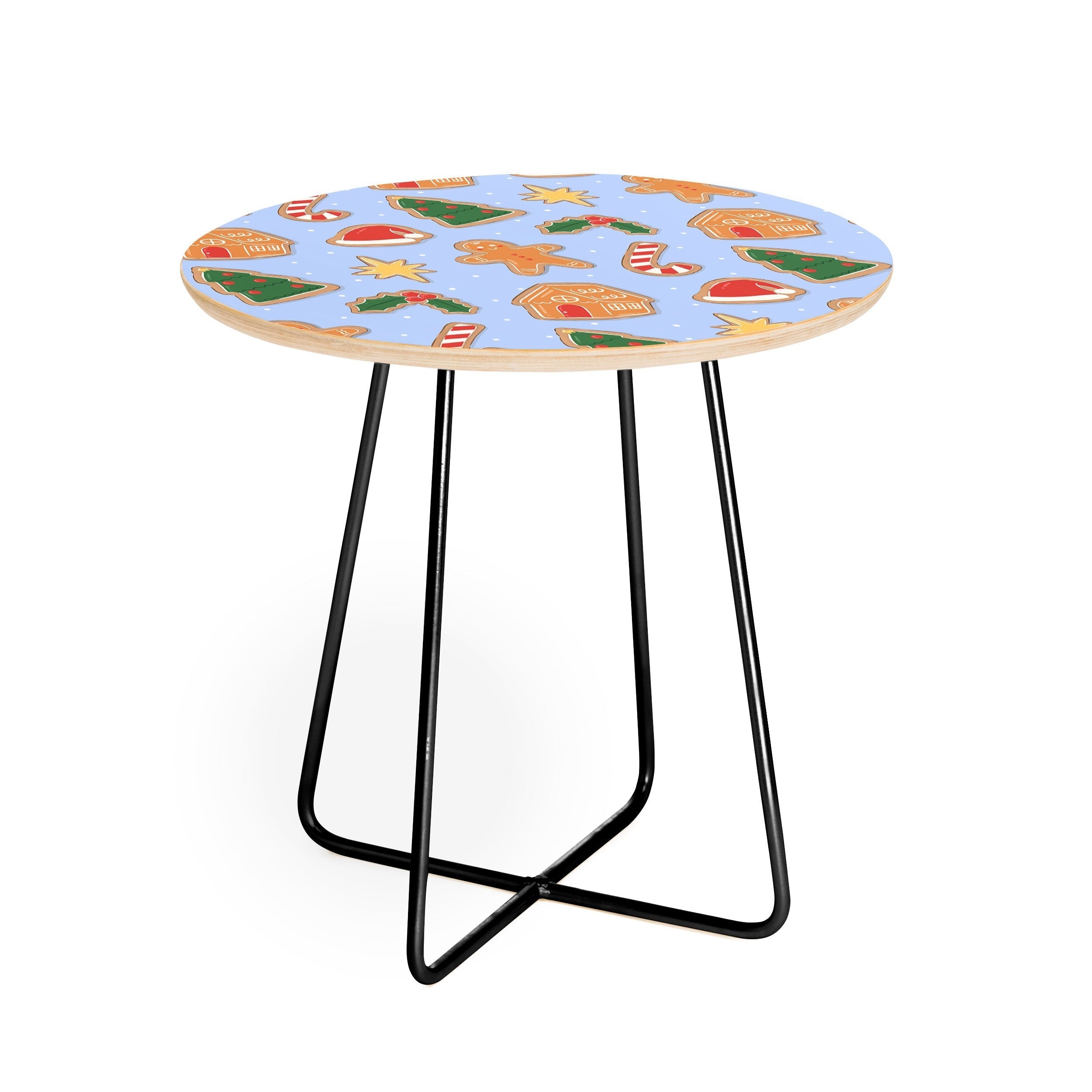 Love_Ryming Christmas Cookies Round Side Table