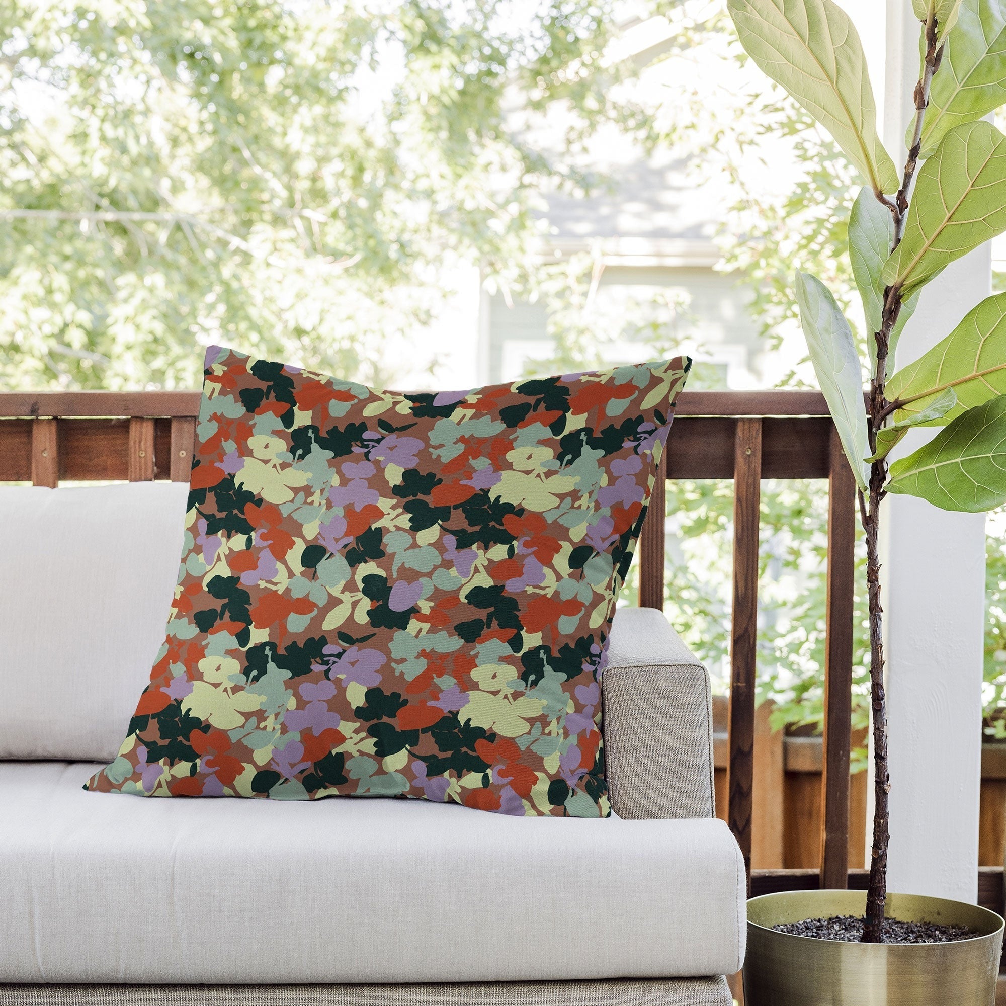 Marta Barragan Camarasa Retro Bloom Medley Outdoor Throw Pillow