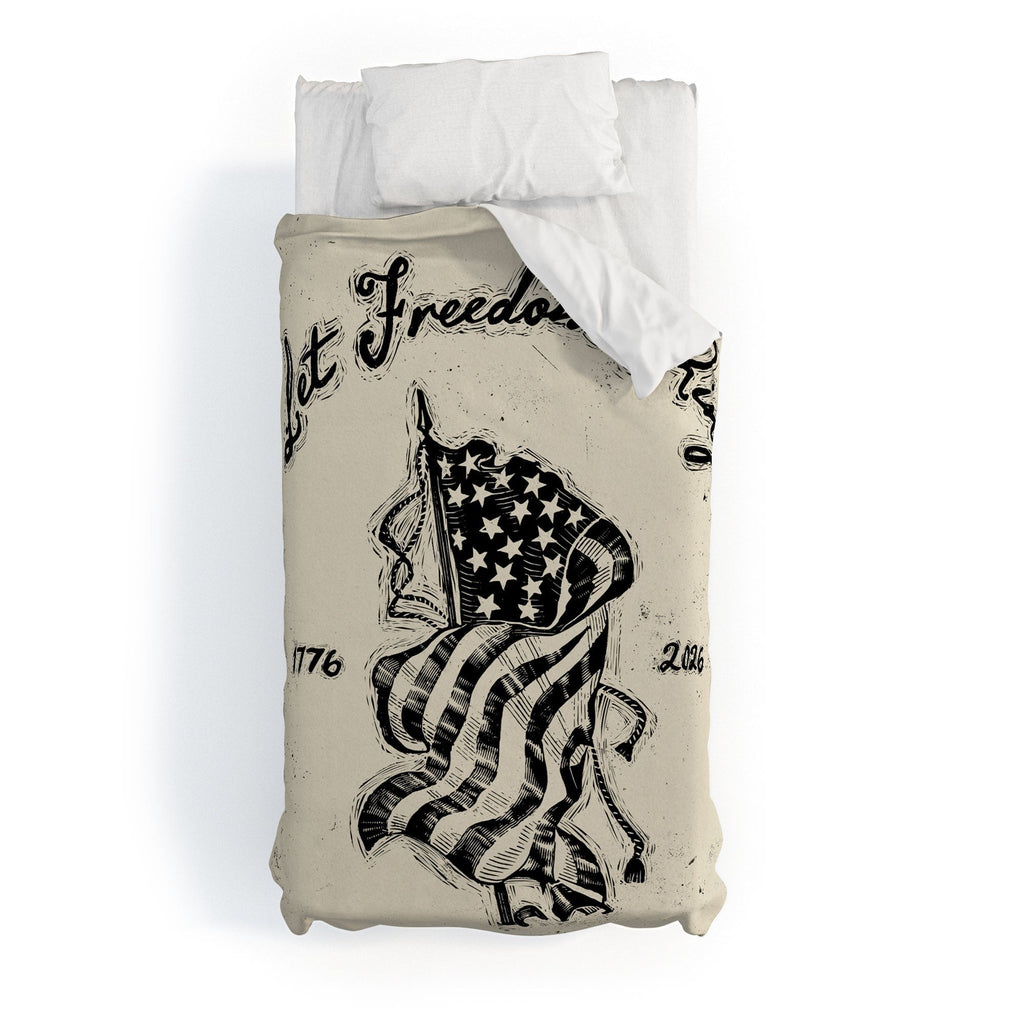 DENY Designs Let Freedom Ring Block Duvet Cover