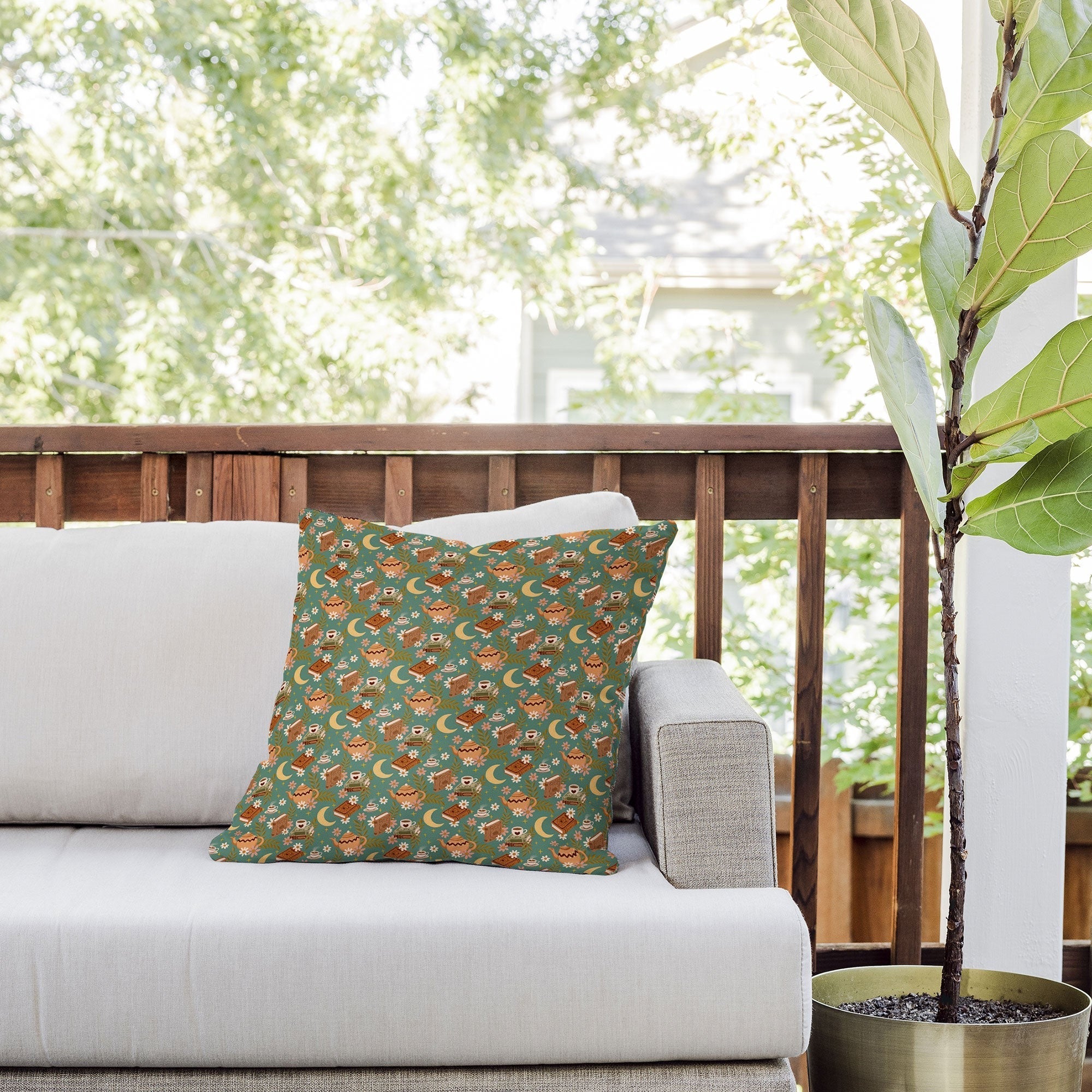 Avenie Moonlit Reading Nook I Outdoor Throw Pillow