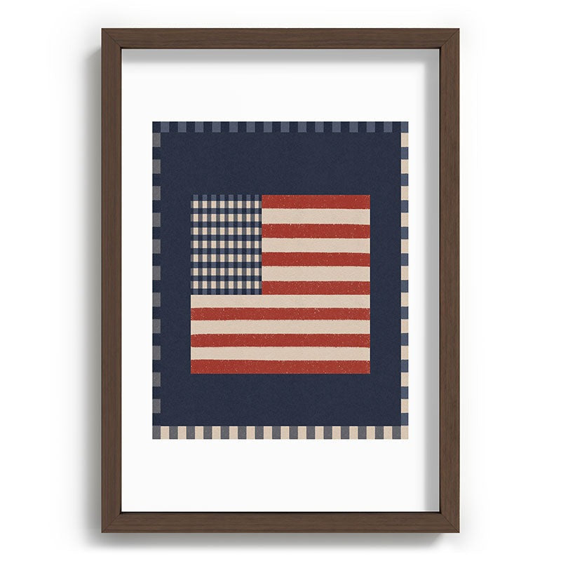 DENY Designs Gingham Flag Recessed Framing Rectangle