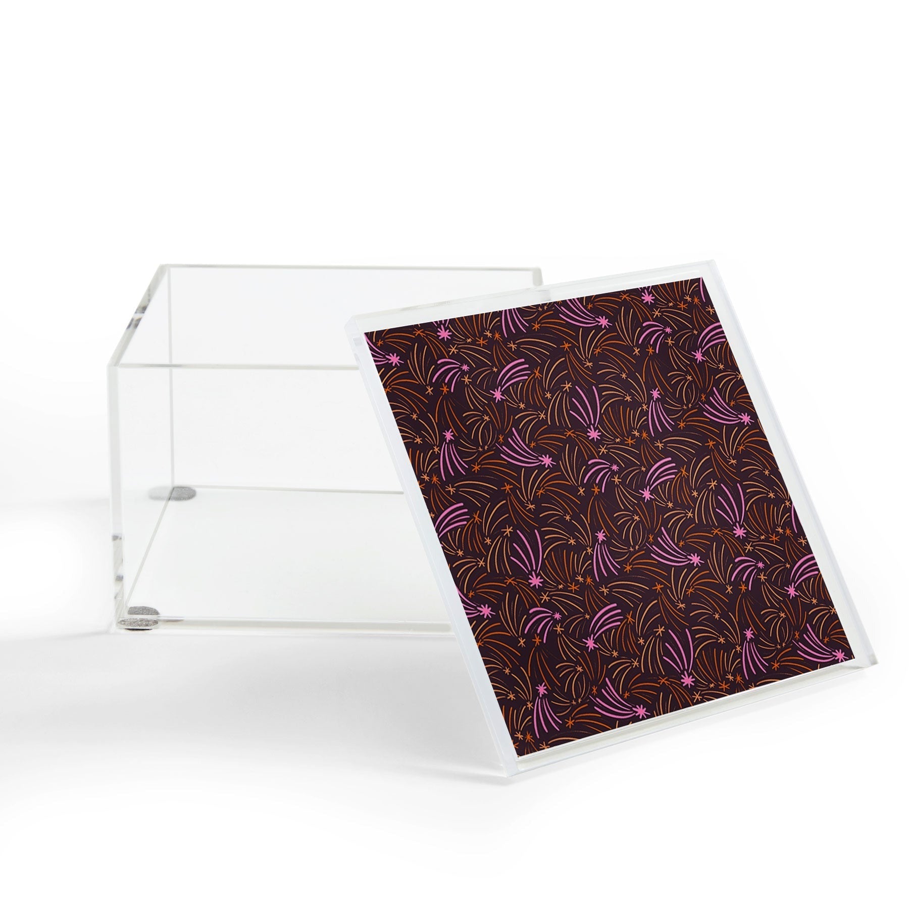 Little Om Pattern Shooting Stars plum Acrylic Box