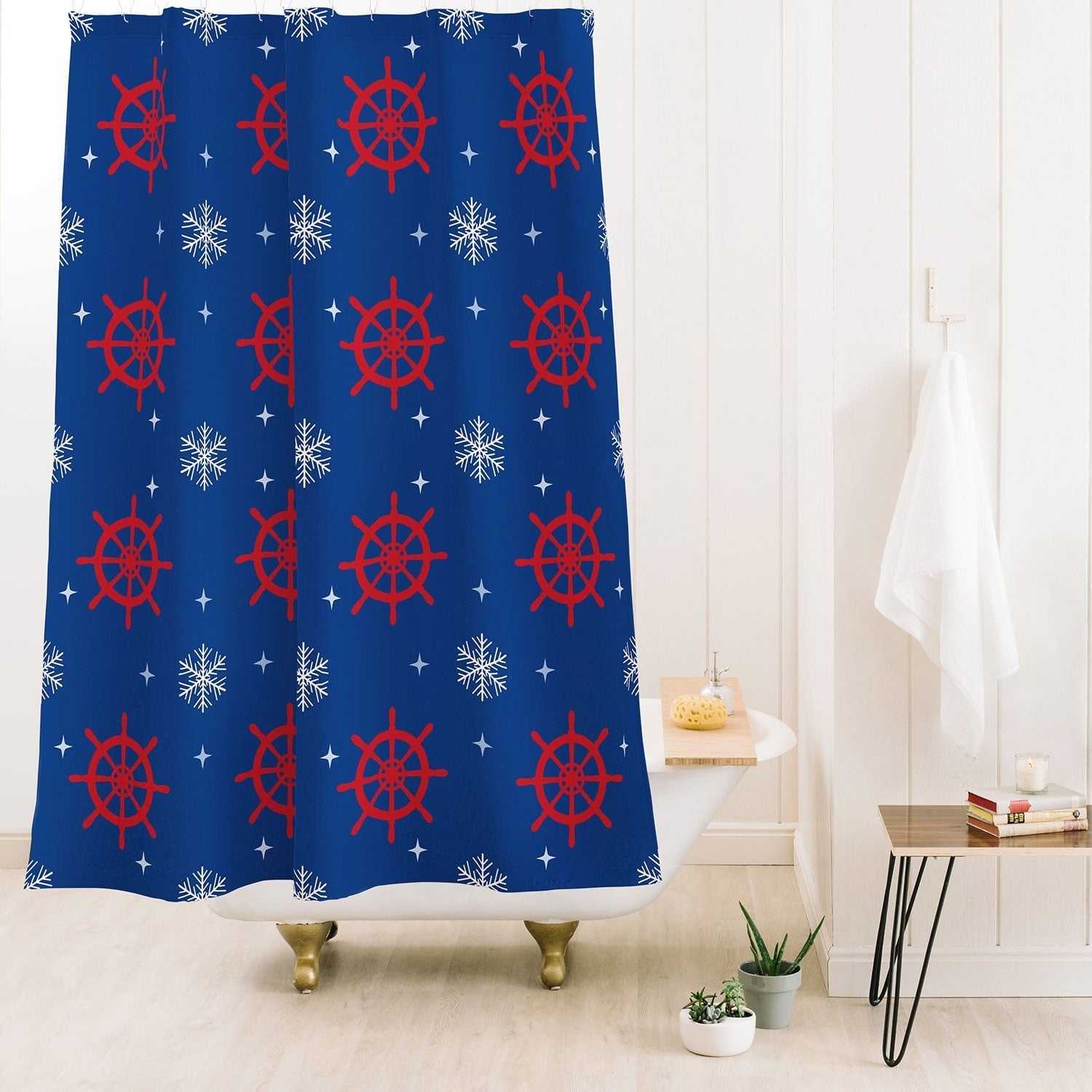 Design by Spark Holiday Helms and Snowflakes Shower Curtain