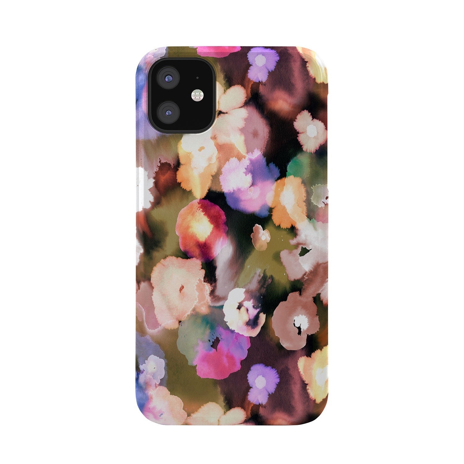 Ninola Design Botanic Retreat Ombre Abstract Watercolor Flowers Pink gold Phone Case