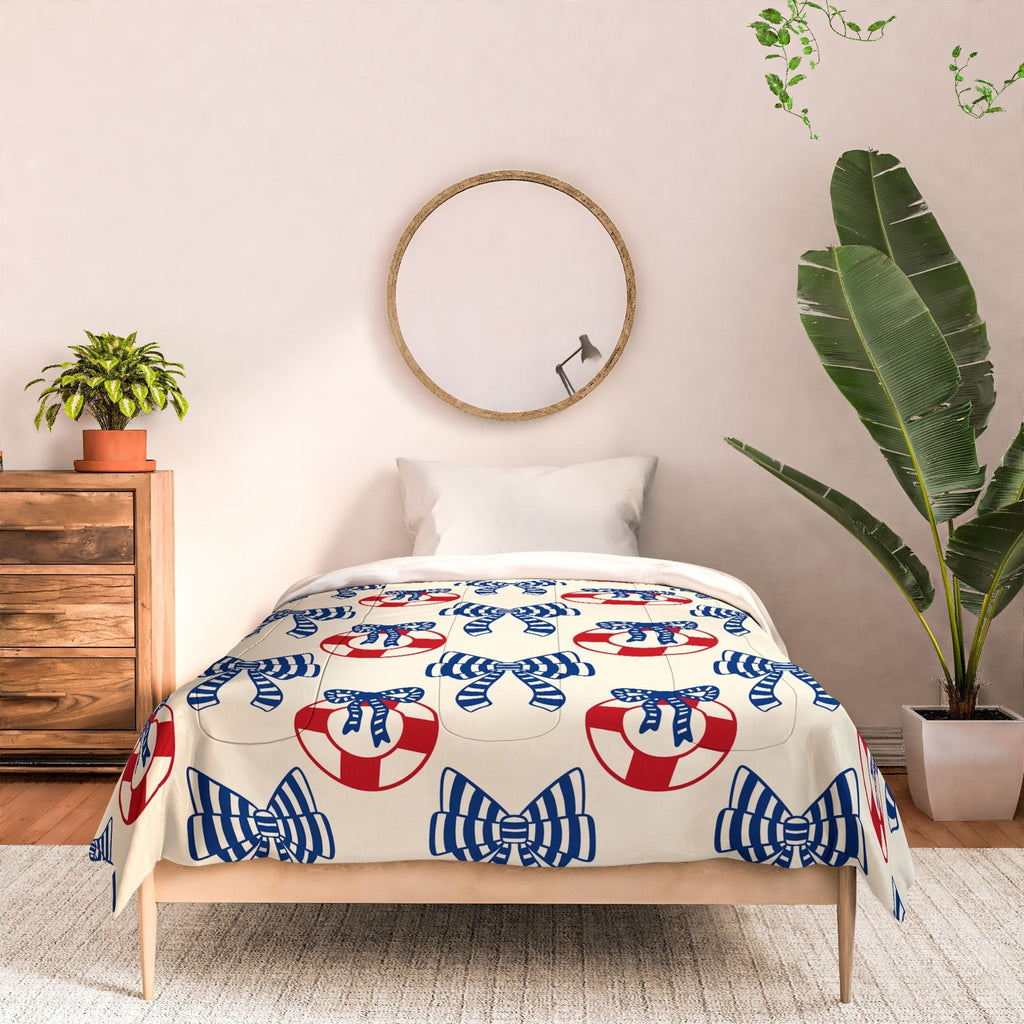 Design by Spark Nautical Christmas Bows Comforter