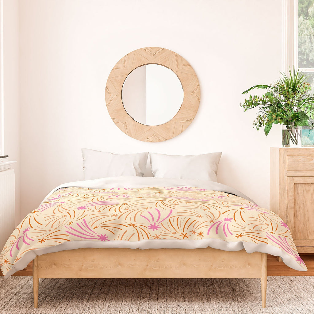 Little Om Pattern Shooting Stars cream Duvet Cover