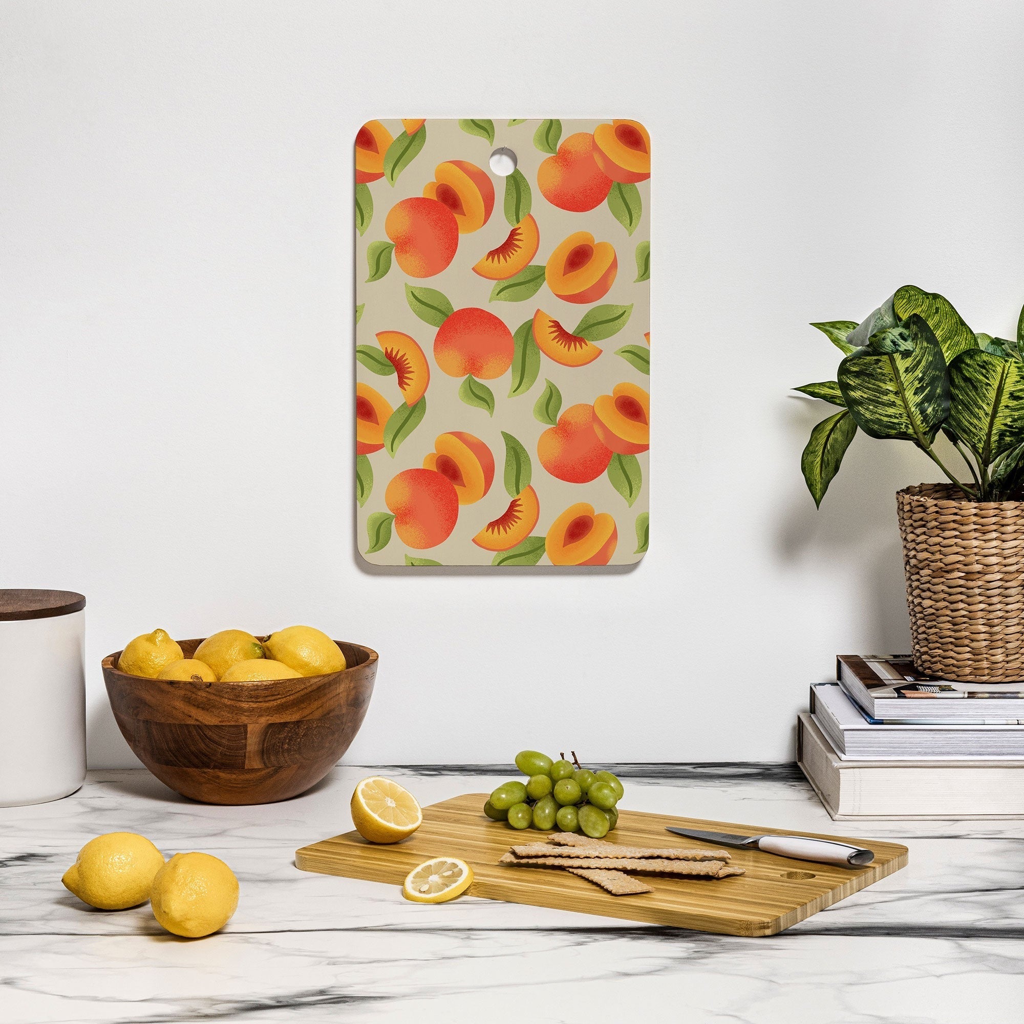 Jessica Molina Peach Pattern Cutting Board Rectangle