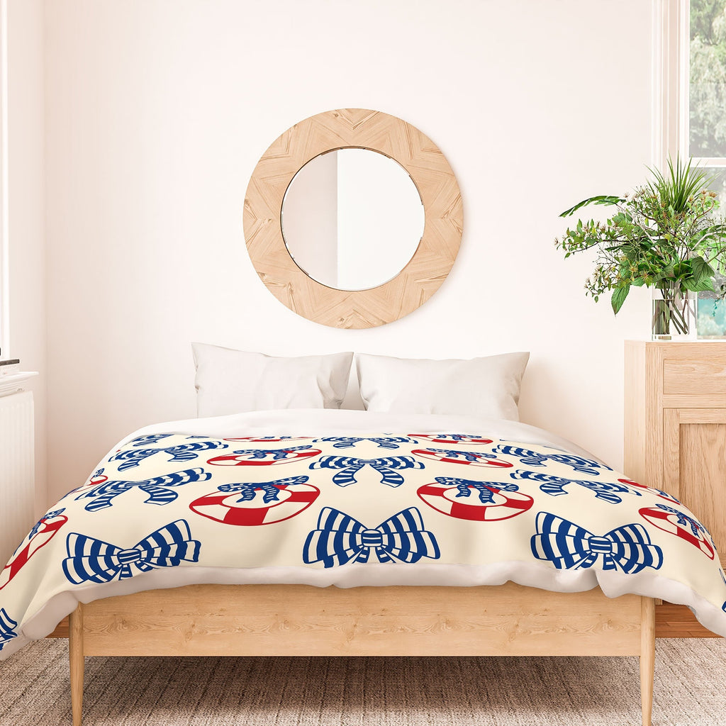 Design by Spark Nautical Christmas Bows Duvet Cover