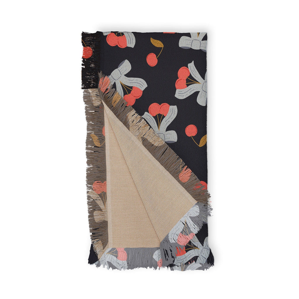 Jennifer Labre Cherries and Bows Throw Blanket