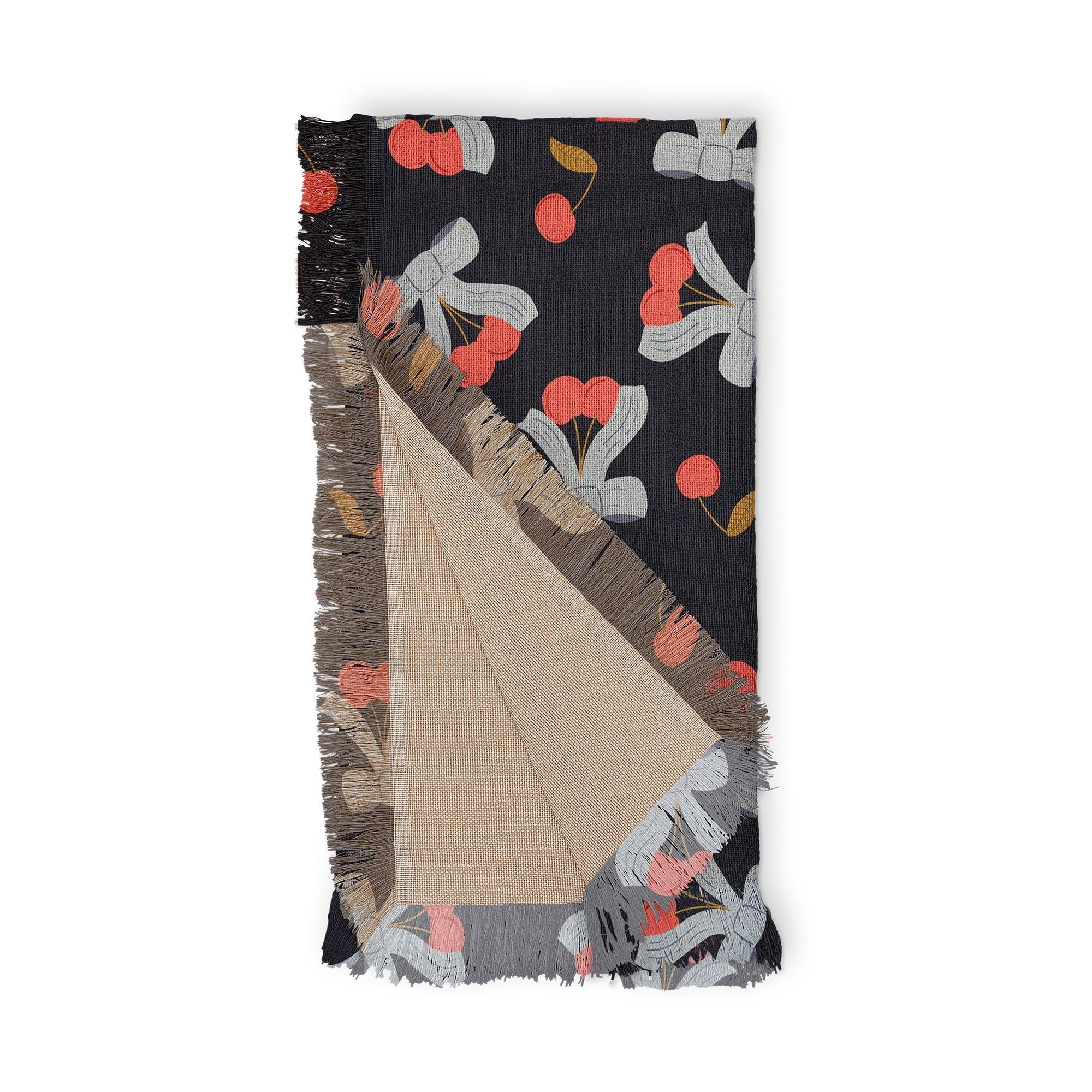Jennifer Labre Cherries and Bows Throw Blanket