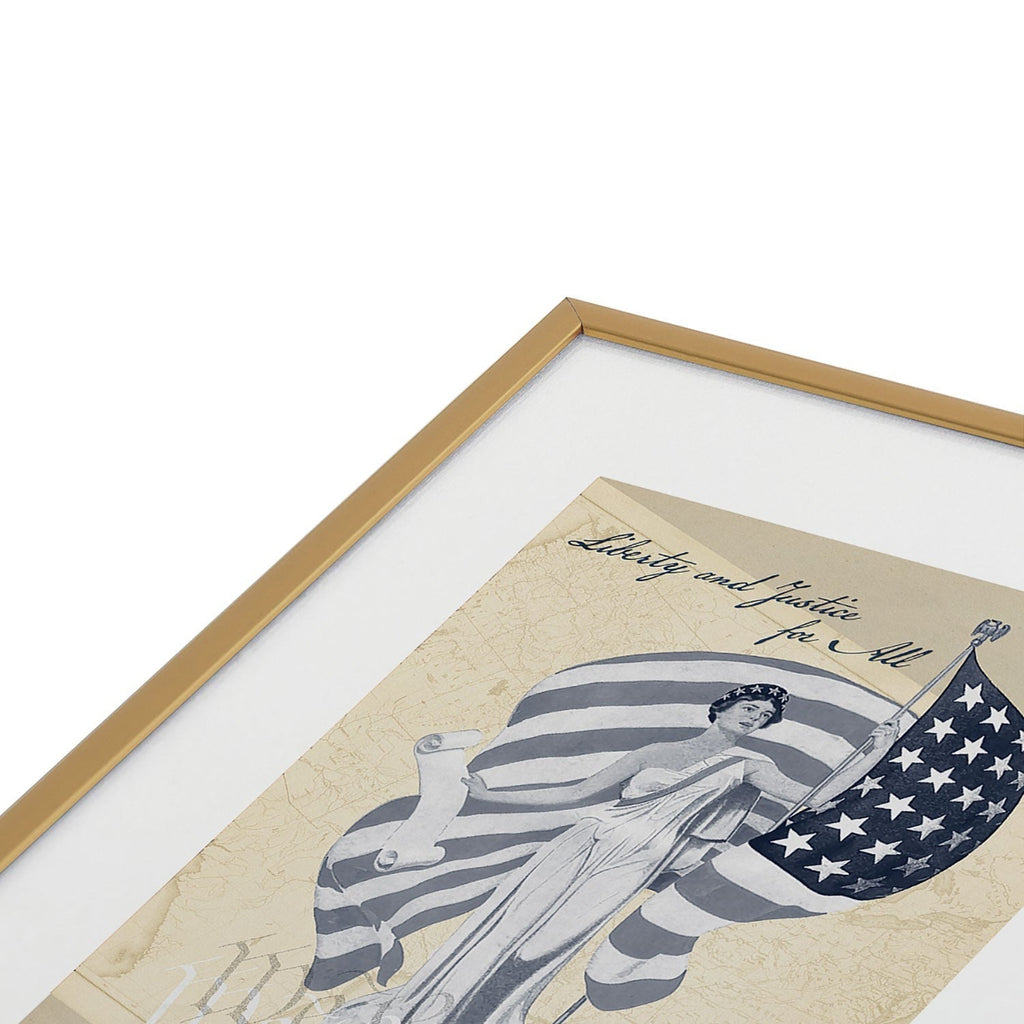 DENY Designs Liberty and Justice Woman Metal Framed Art Print