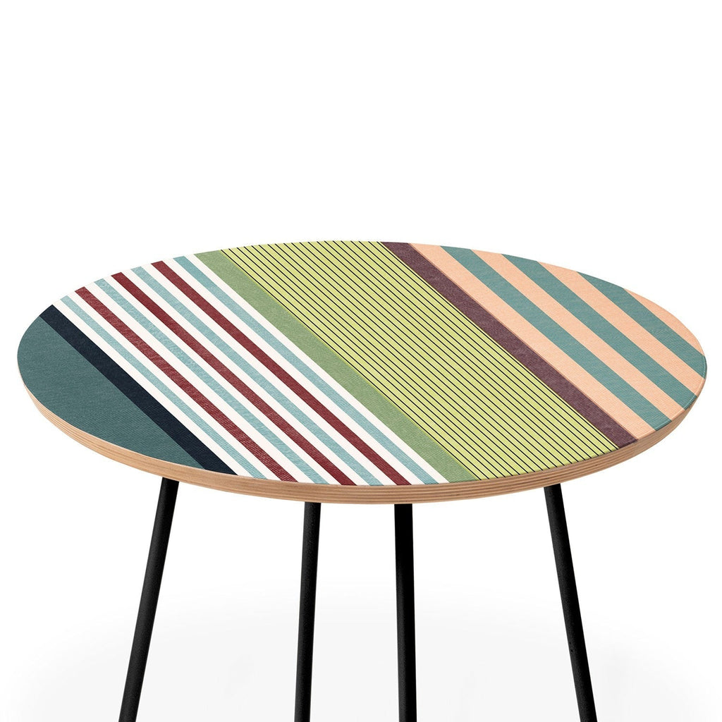 Marta Barragan Camarasa Colorful Stripe Delight Round Side Table