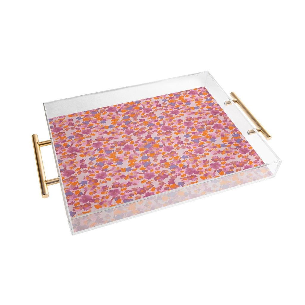 Gabriela Fuente Day Dreaming Watercolor Pink Acrylic Tray