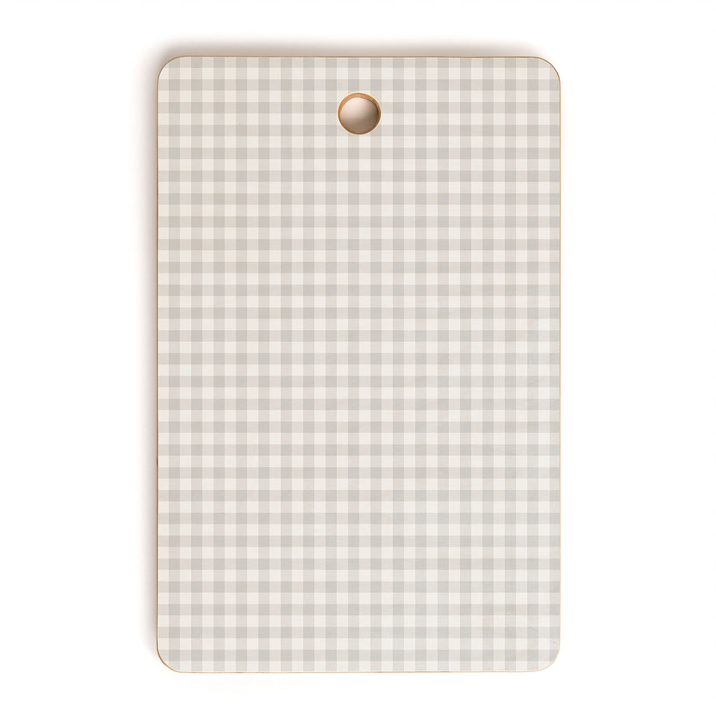 Colour Poems Gingham Plaid Pattern Cloud White Cutting Board Rectangle