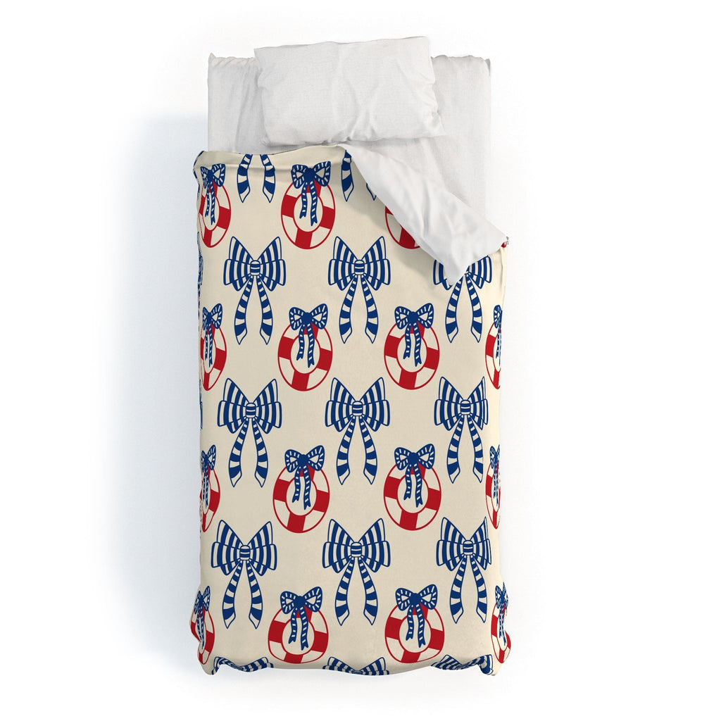 Design by Spark Nautical Christmas Bows Duvet Cover