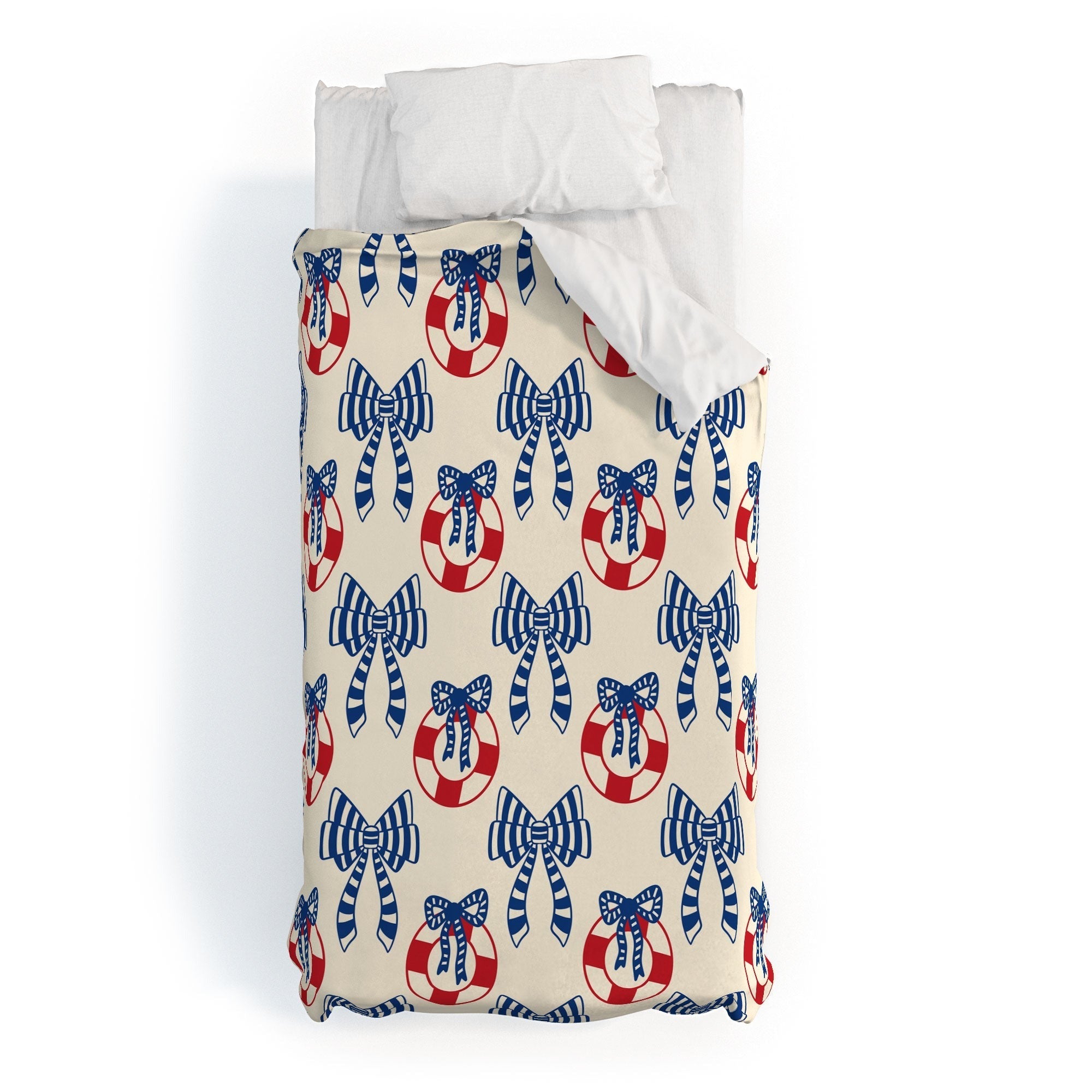 Design by Spark Nautical Christmas Bows Duvet Cover