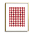 DENY Designs Red Gingham plus Stars Metal Framed Art Print