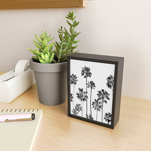 Gal Design Black And White Palms Framed Mini Art Print