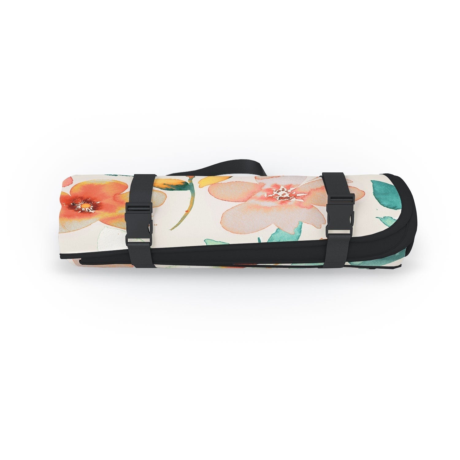 Ninola Design Botanic Retreat Tropical Whimsical Flowers Coral Green Picnic Blanket