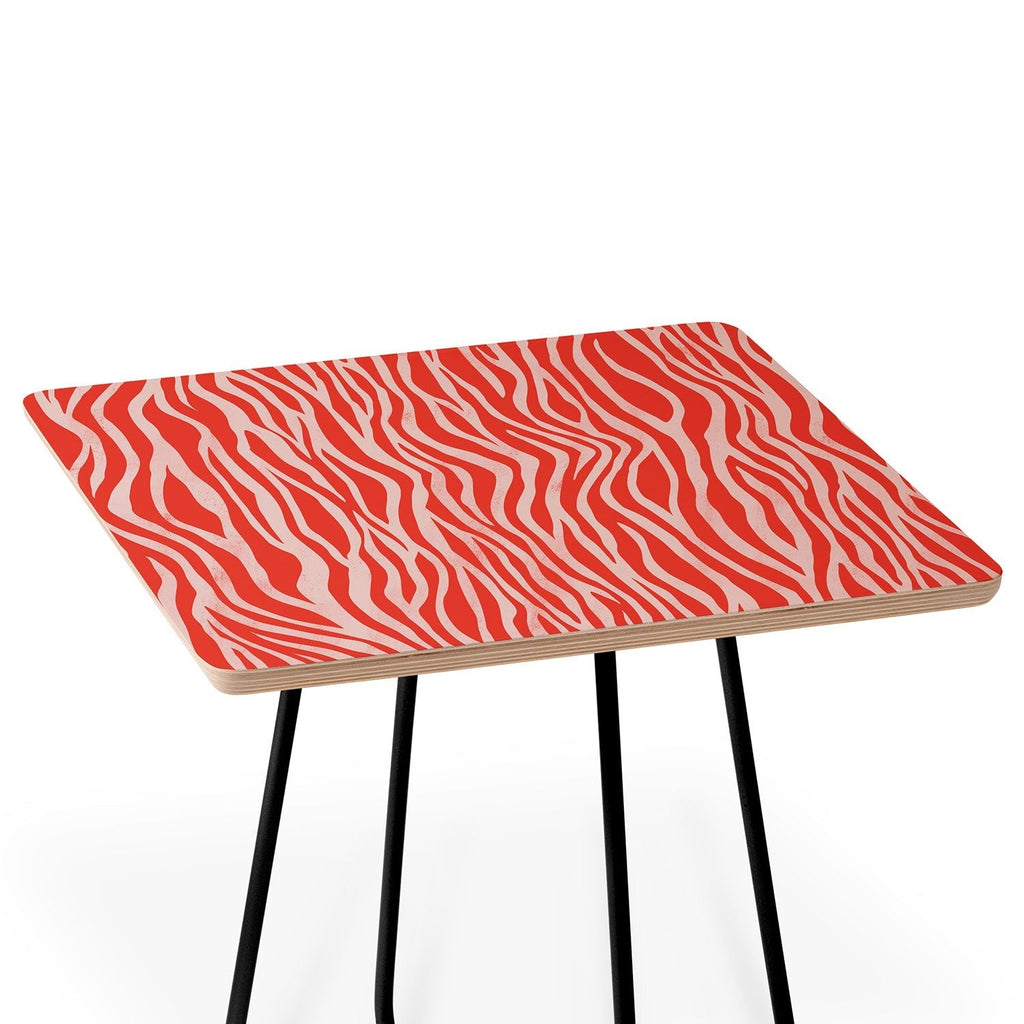 Avenie BR Red Zebra Stripe Side Table