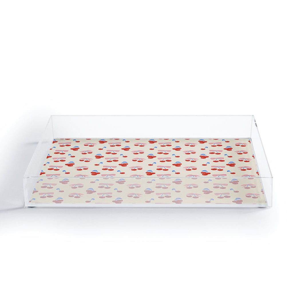 Design by Spark Cherries And Ribbons Acrylic Tray