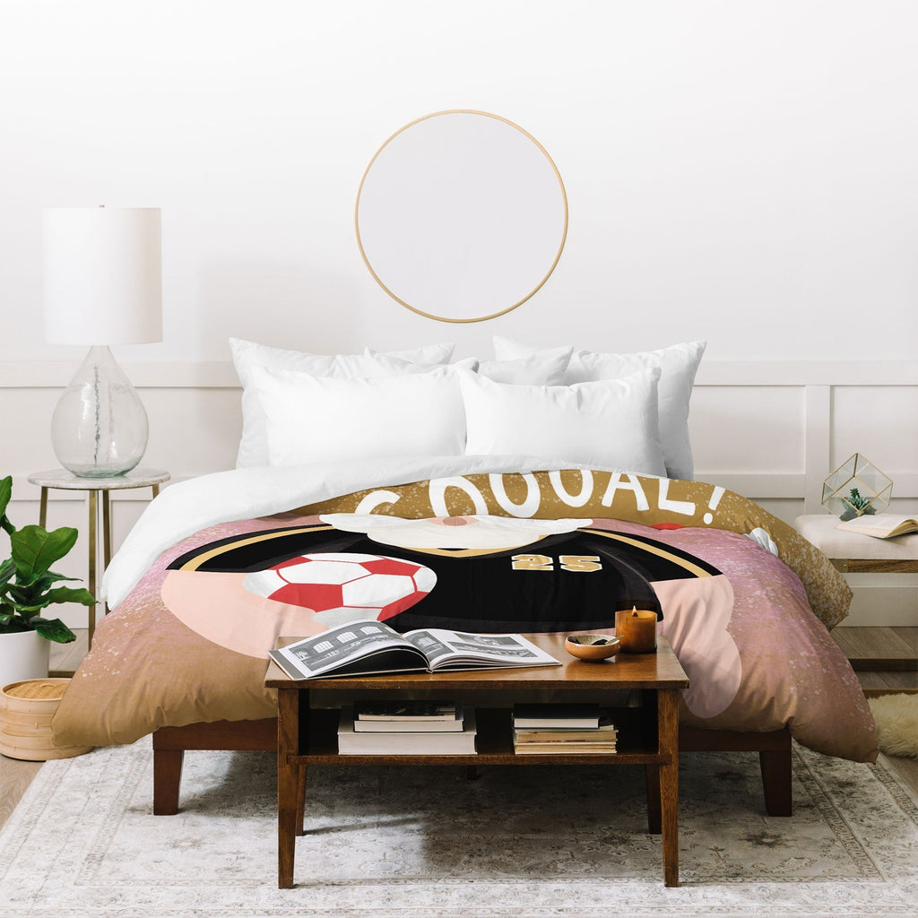 Design by Spark Sporty Soccer Santa Duvet Cover