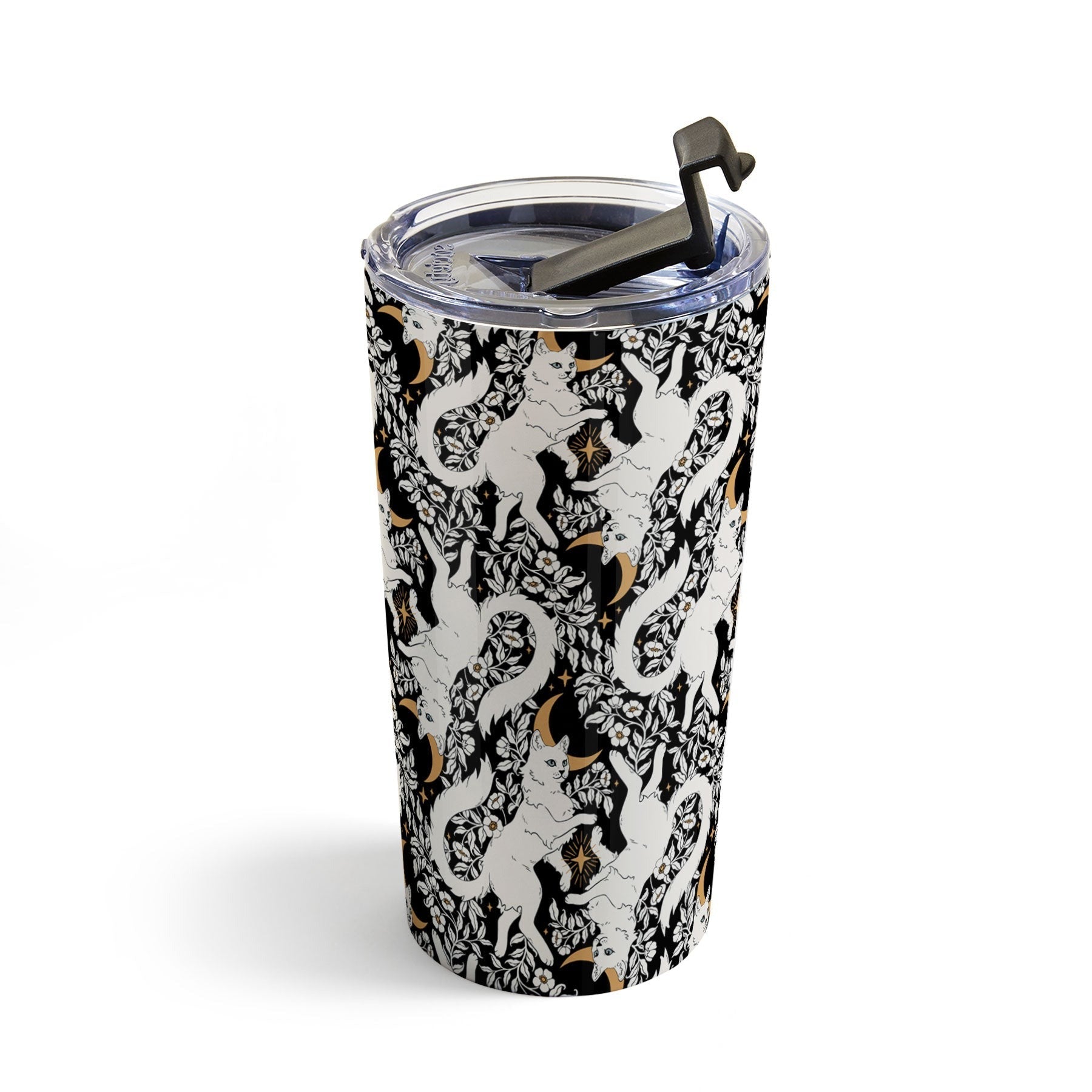 Avenie Celestial Cats Gold Travel Mug