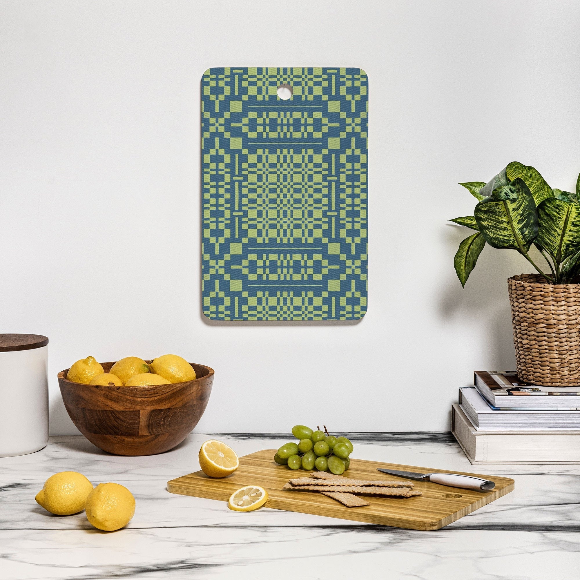 Marta Barragan Camarasa Nostalgic Grid Design Cutting Board Rectangle
