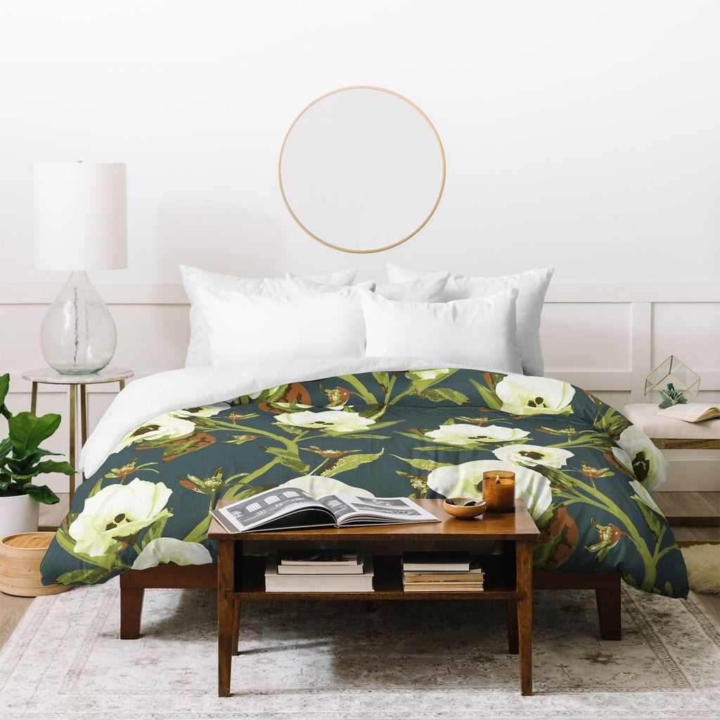 ThirtyOne Illustrations Circa in Olive Duvet Cover