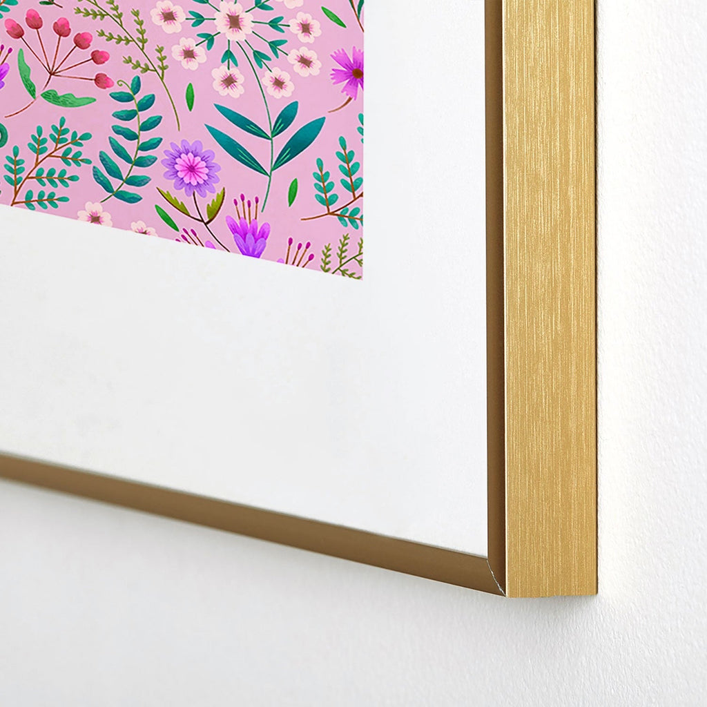 Pimlada Phuapradit Ditsy Purple Floral Half Drop Metal Framed Art Print
