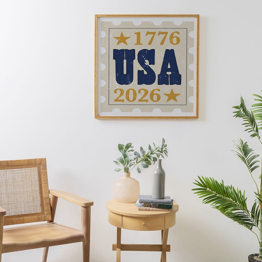 DENY Designs USA Stamp Framed Wall Art
