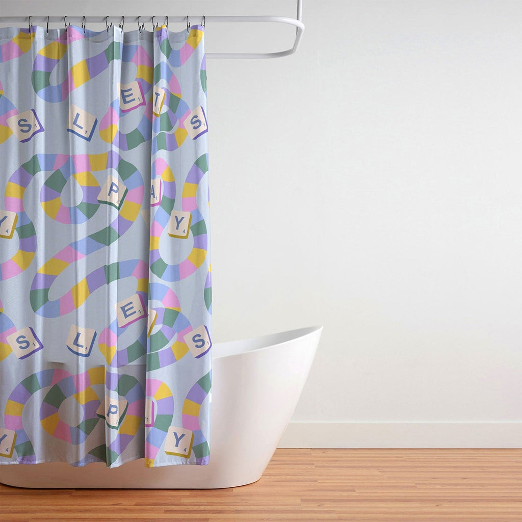 Design by Spark Scrabble Board Game Night Shower Curtain