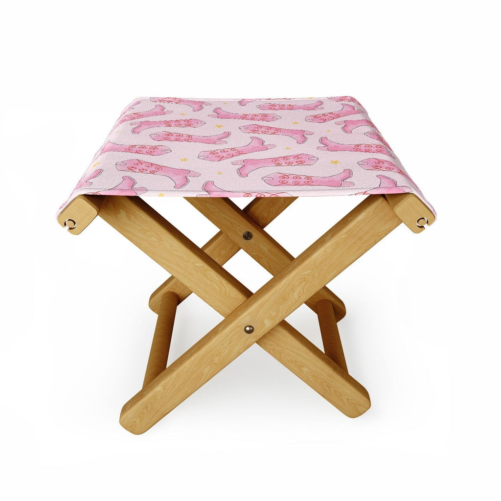 Love_Ryming Stars and Boots Folding Stool