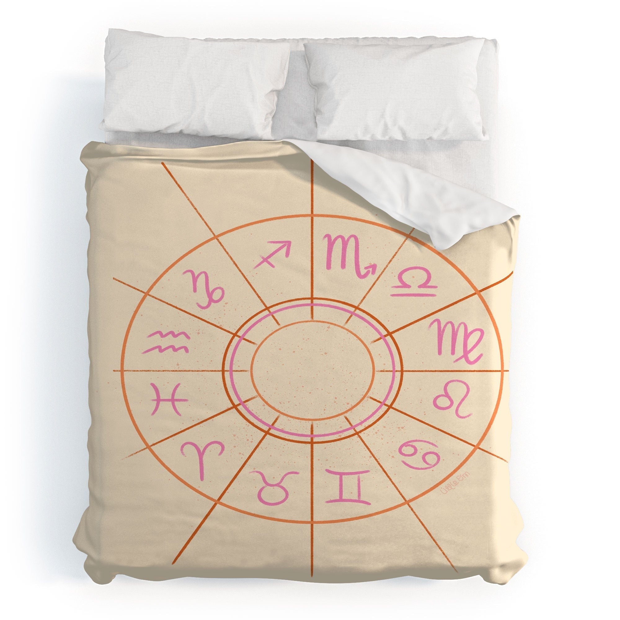 Little Om Zodiac Signs cream Duvet Cover