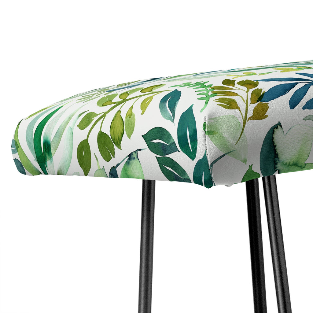 Ninola Design Botanic Retreat Loose Botanical Leaves Watercolor Green Bench