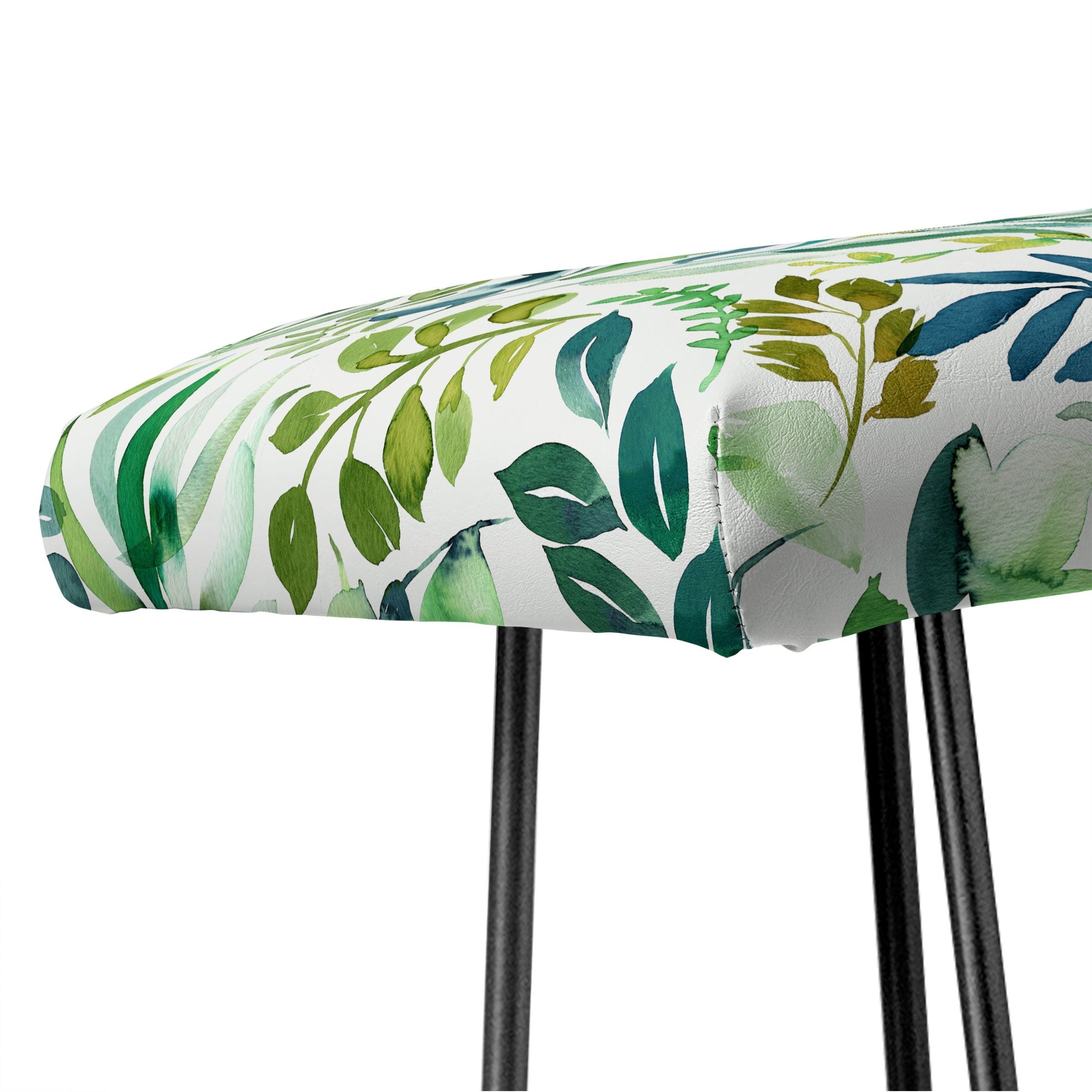 Ninola Design Botanic Retreat Loose Botanical Leaves Watercolor Green Bench