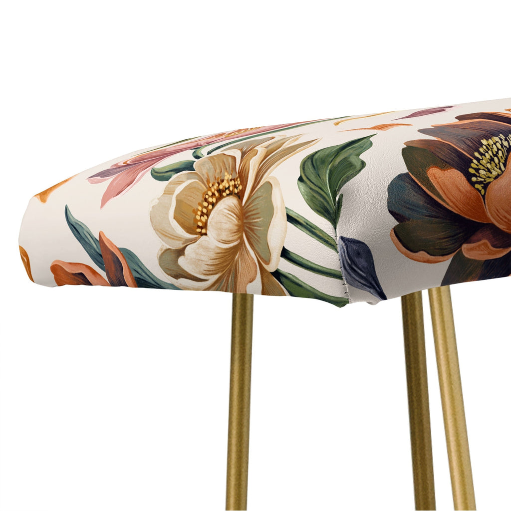 Marta Barragan Camarasa Hand Painted Peony Florals Bench