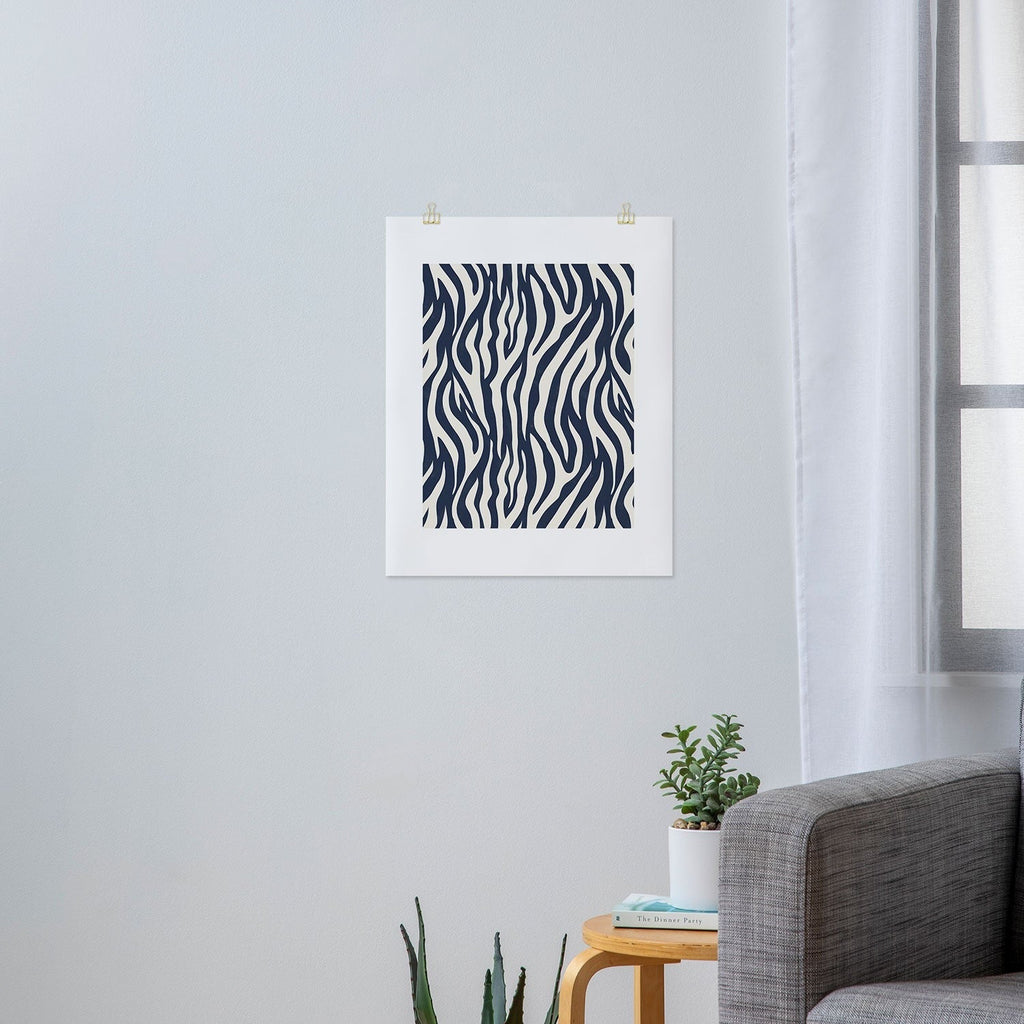 Avenie BR Navy Tiger Stripes Art Print
