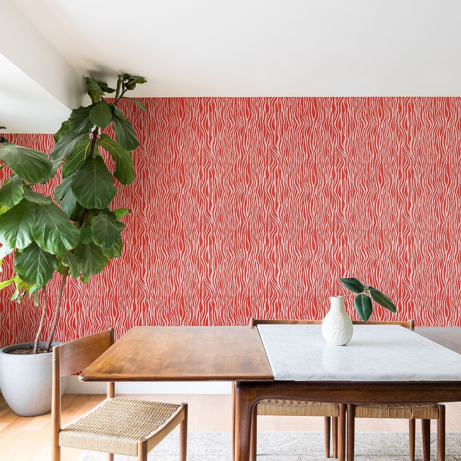 Avenie BR Red Zebra Stripe Wallpaper