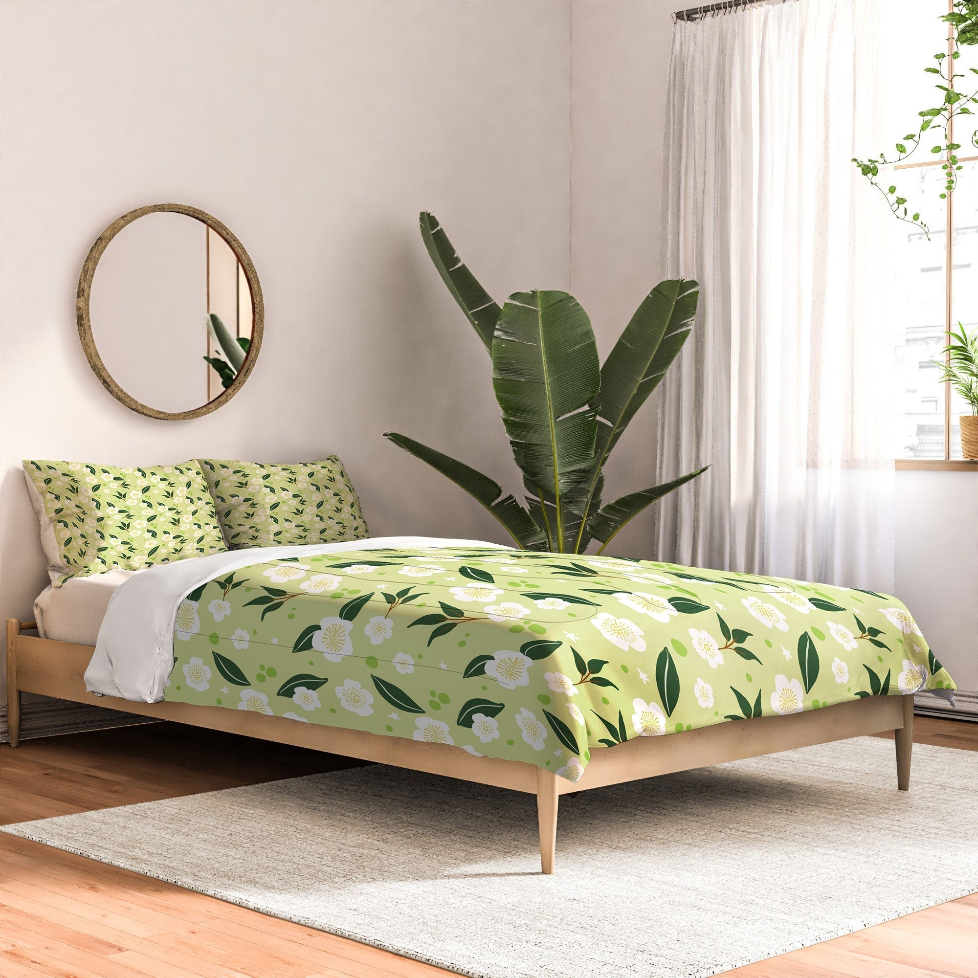 Design by Spark Matcha Tea Florals Comforter