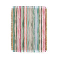 Ninola Design Botanic Retreat Watercolor Stripes Green Orange Red Throw Blanket