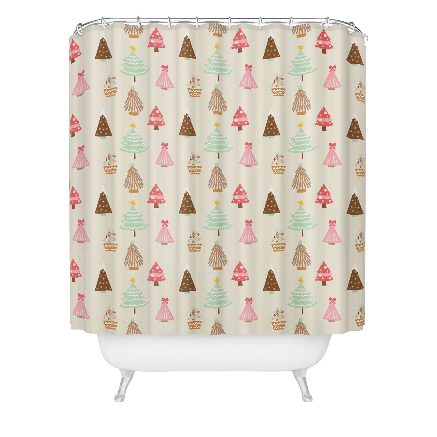 Design by Spark Christmas Tree Delight Shower Curtain