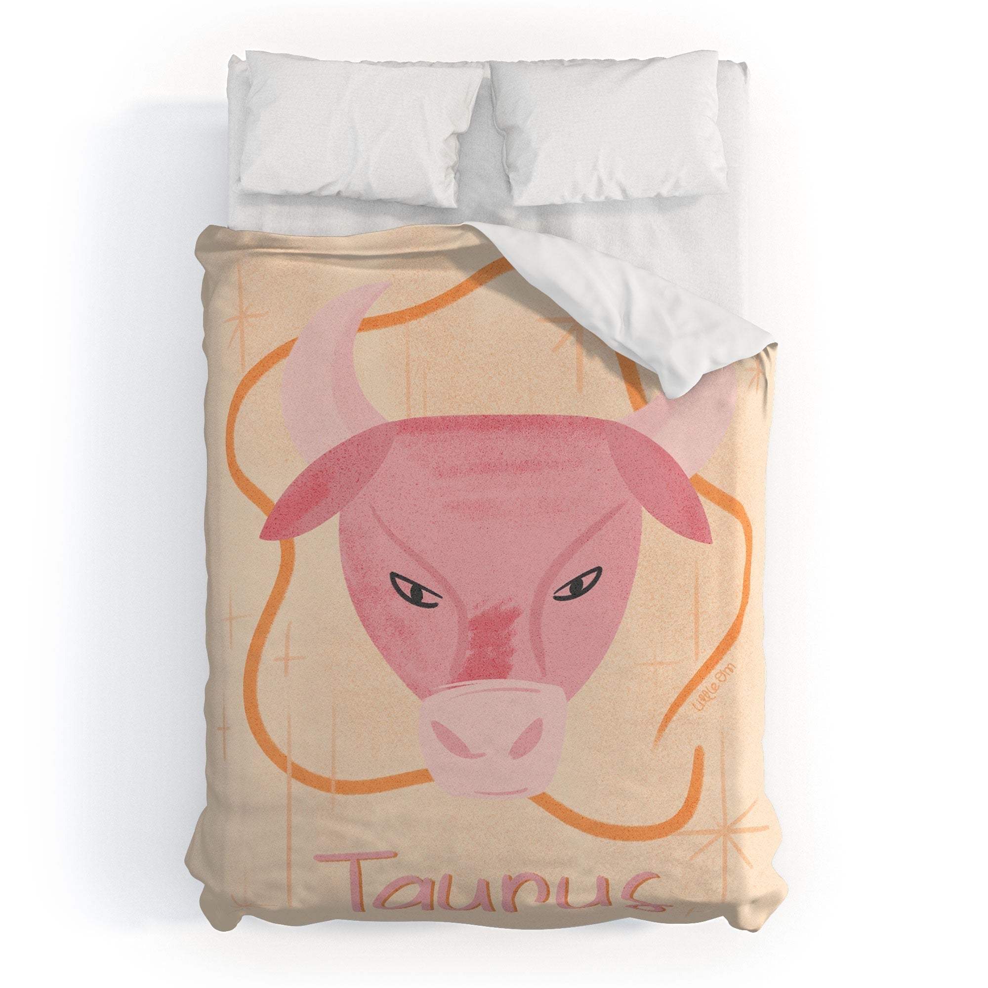 Little Om Zodiac Sign Taurus Duvet Cover