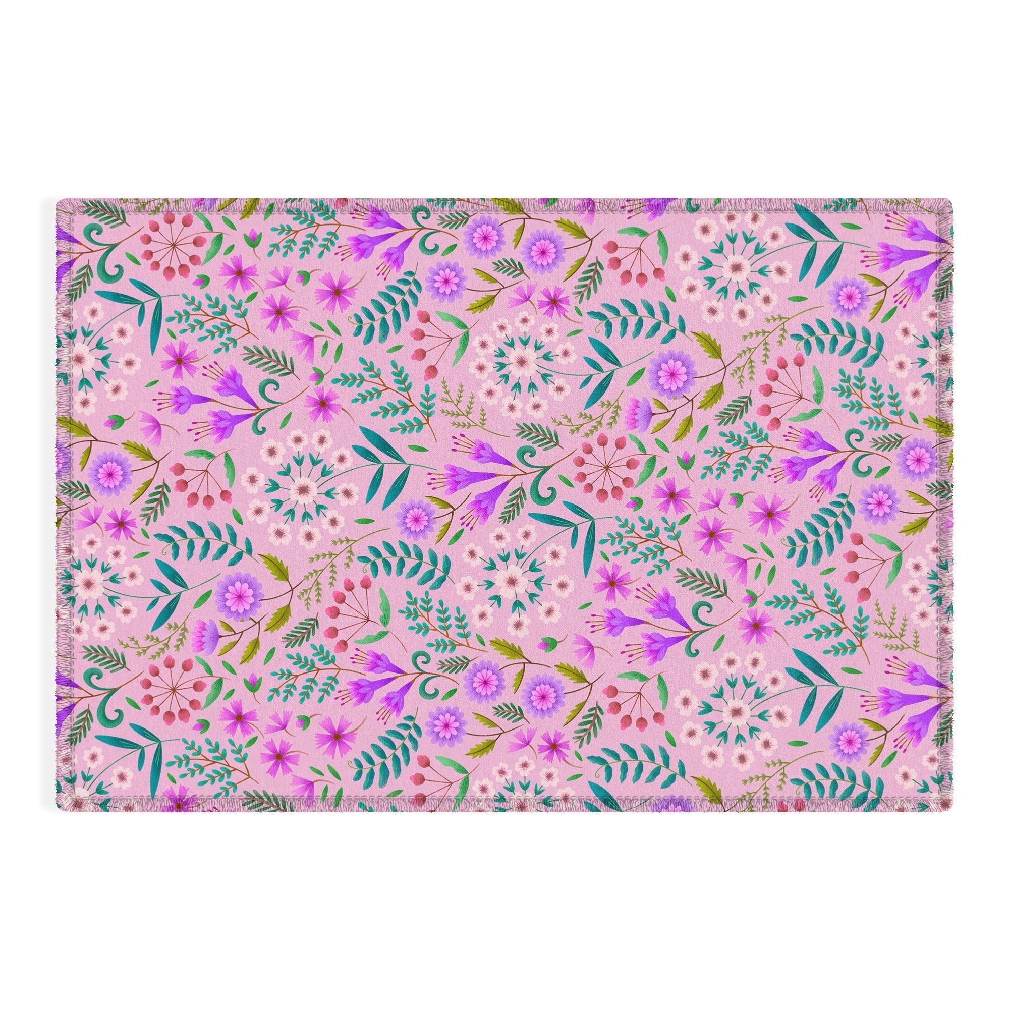 Pimlada Phuapradit Ditsy Purple Floral Half Drop Outdoor Rug
