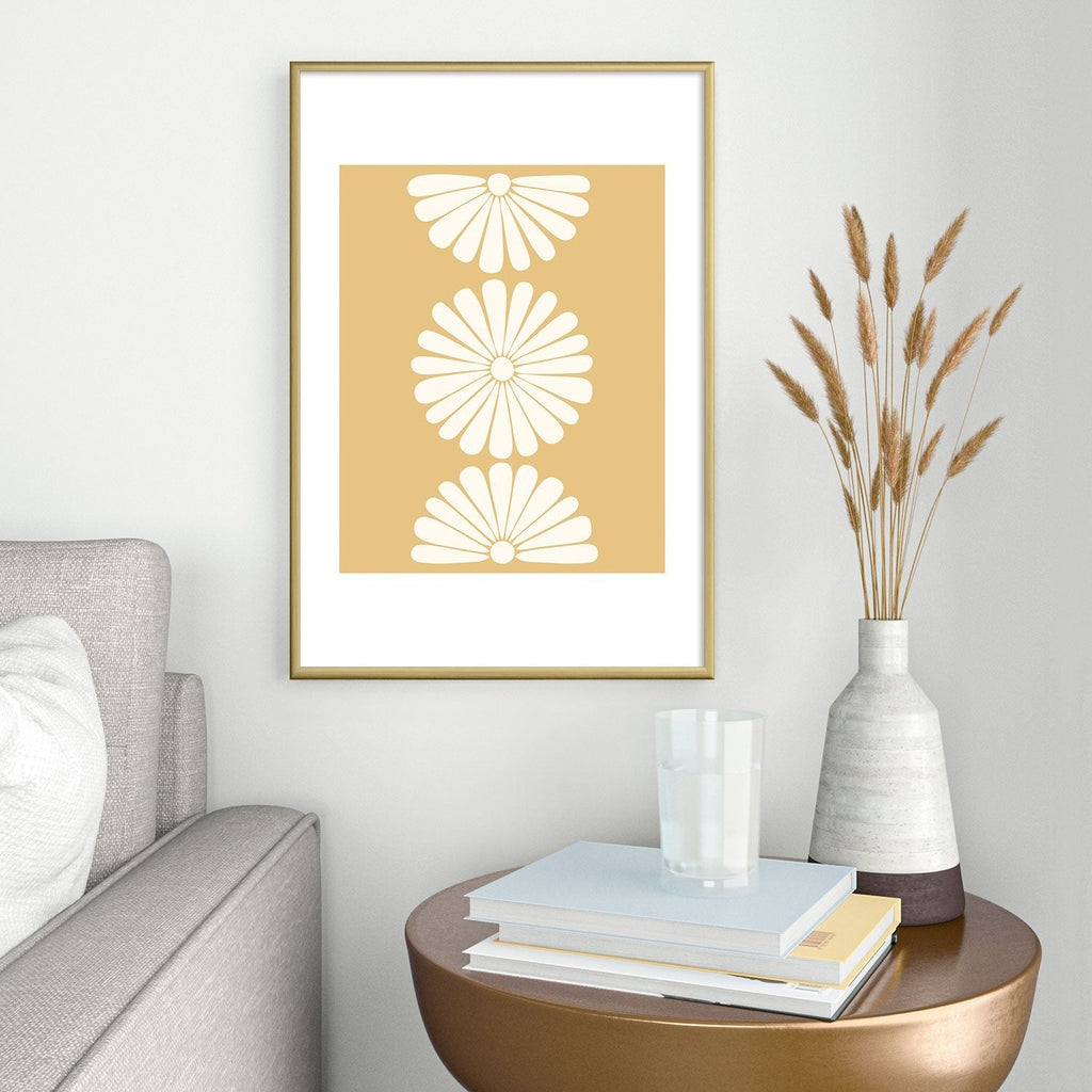 Colour Poems Retro Daisy XXIV Metal Framed Art Print