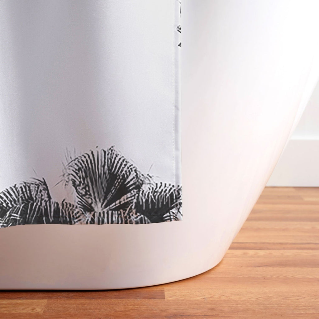 Gal Design Black And White Palms Shower Curtain