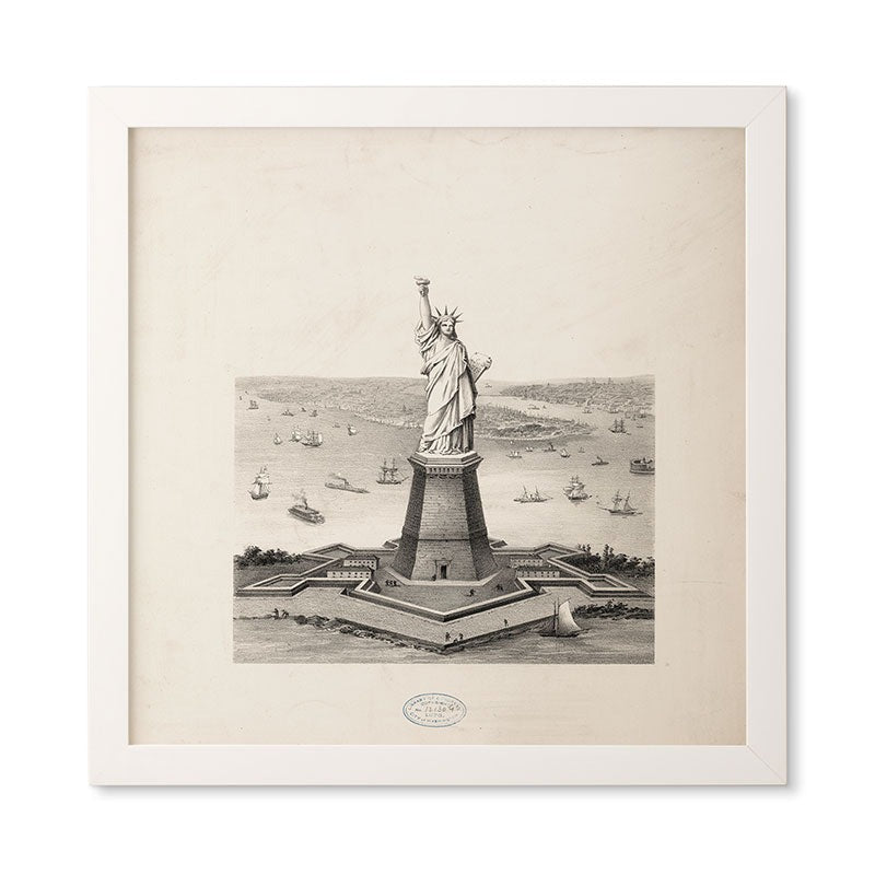 DENY Designs Vintage Lady Liberty Framed Wall Art