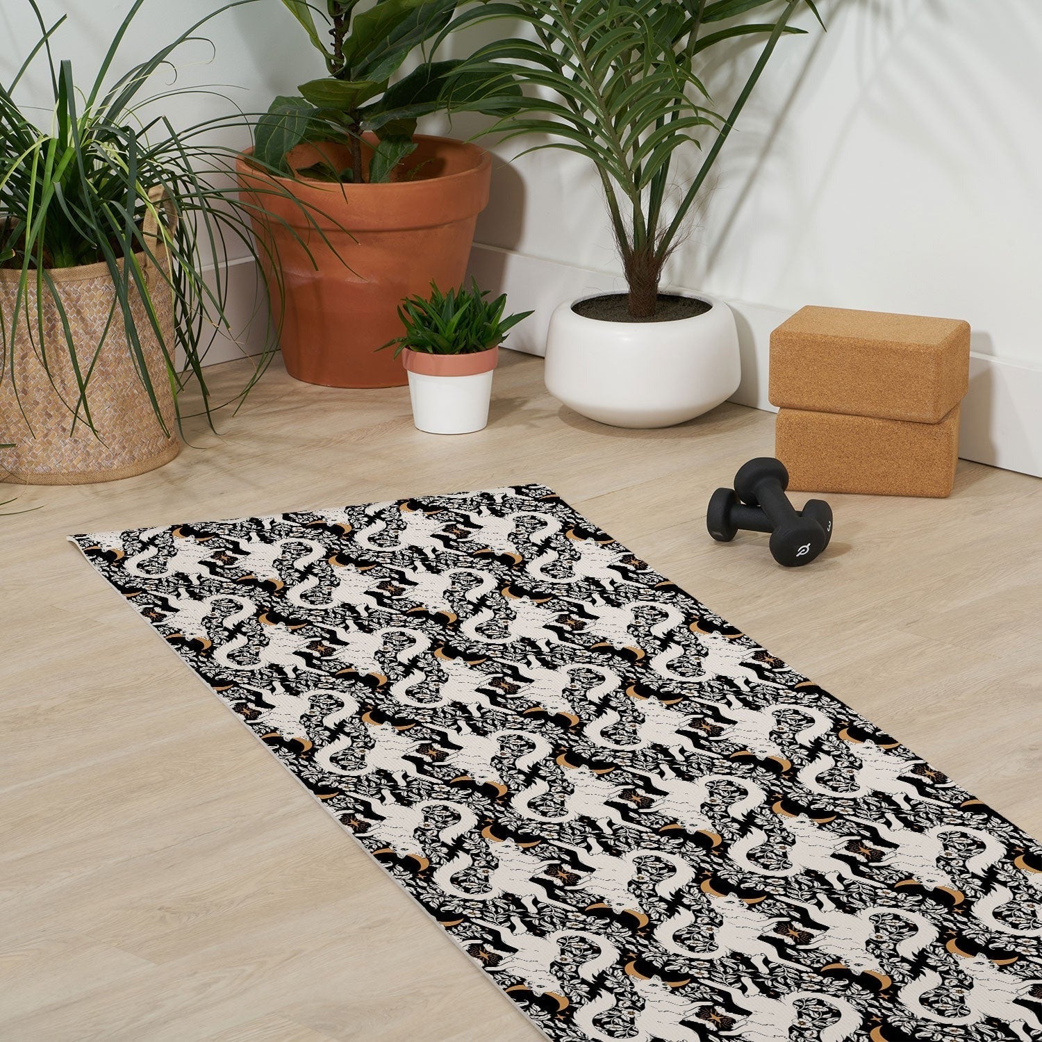 Avenie Celestial Cats Gold Yoga Mat