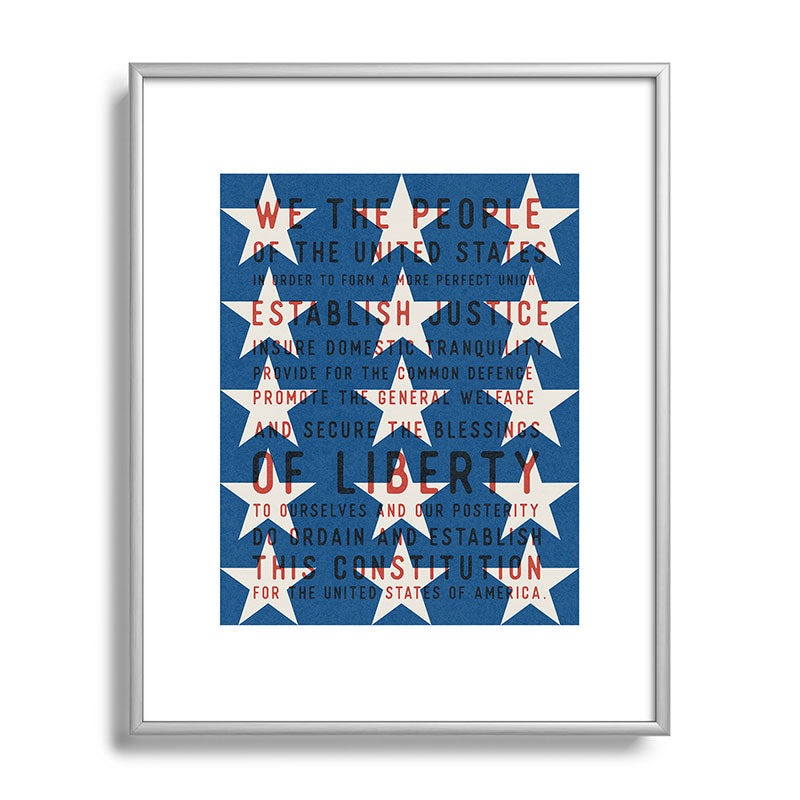 DENY Designs Starred Preamble Metal Framed Art Print